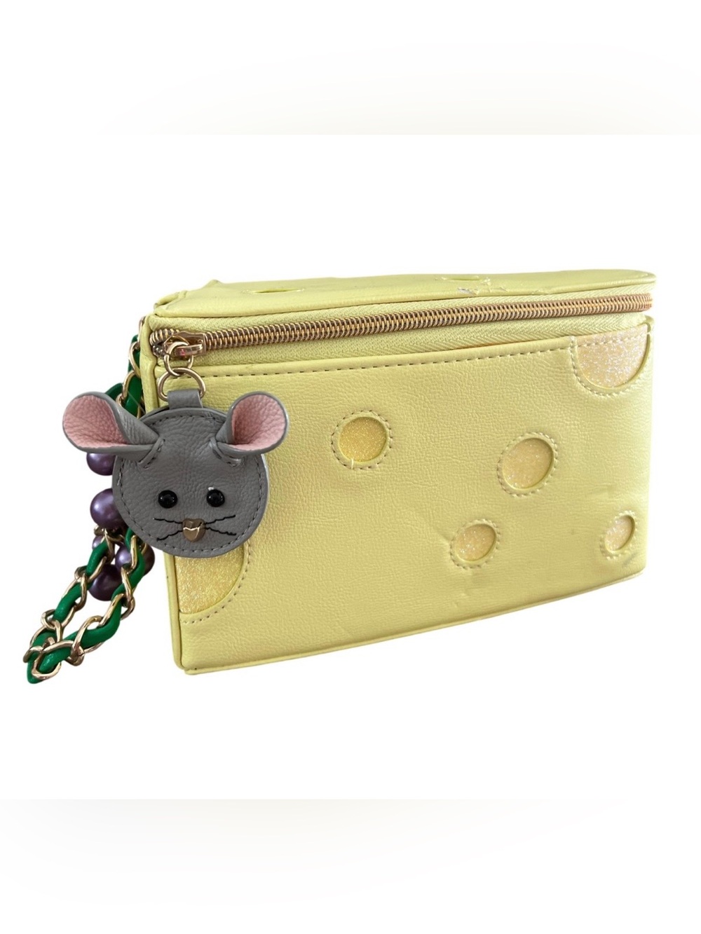 Betsey Johnson cheese in queso emergency wristlet wallet RARE HTF NWT